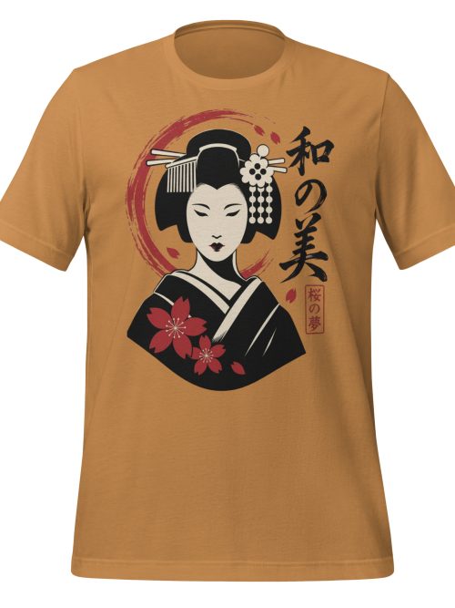 Japanese Beauty Geisha Sakura Graphic T-Shirt Unisex T-Shirt